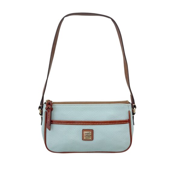 Dooney & Bourke Ginger Shoulder Purse Bag Pale Light Blue Pebbled Leather - Picture 1 of 7